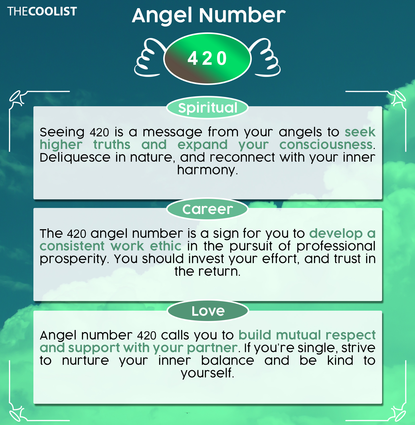 420 Angel Number Chart