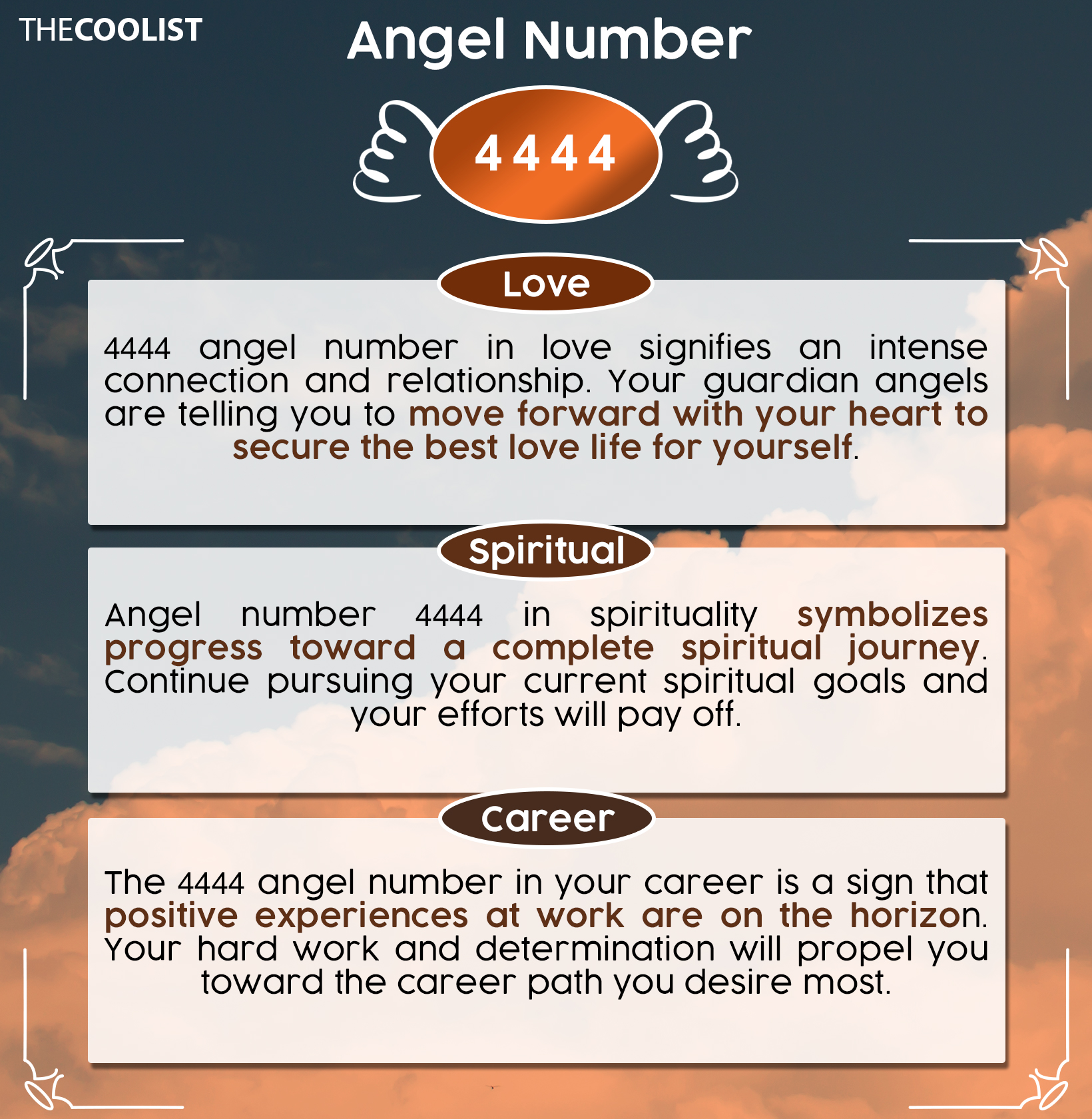Chart of 4444 angel number