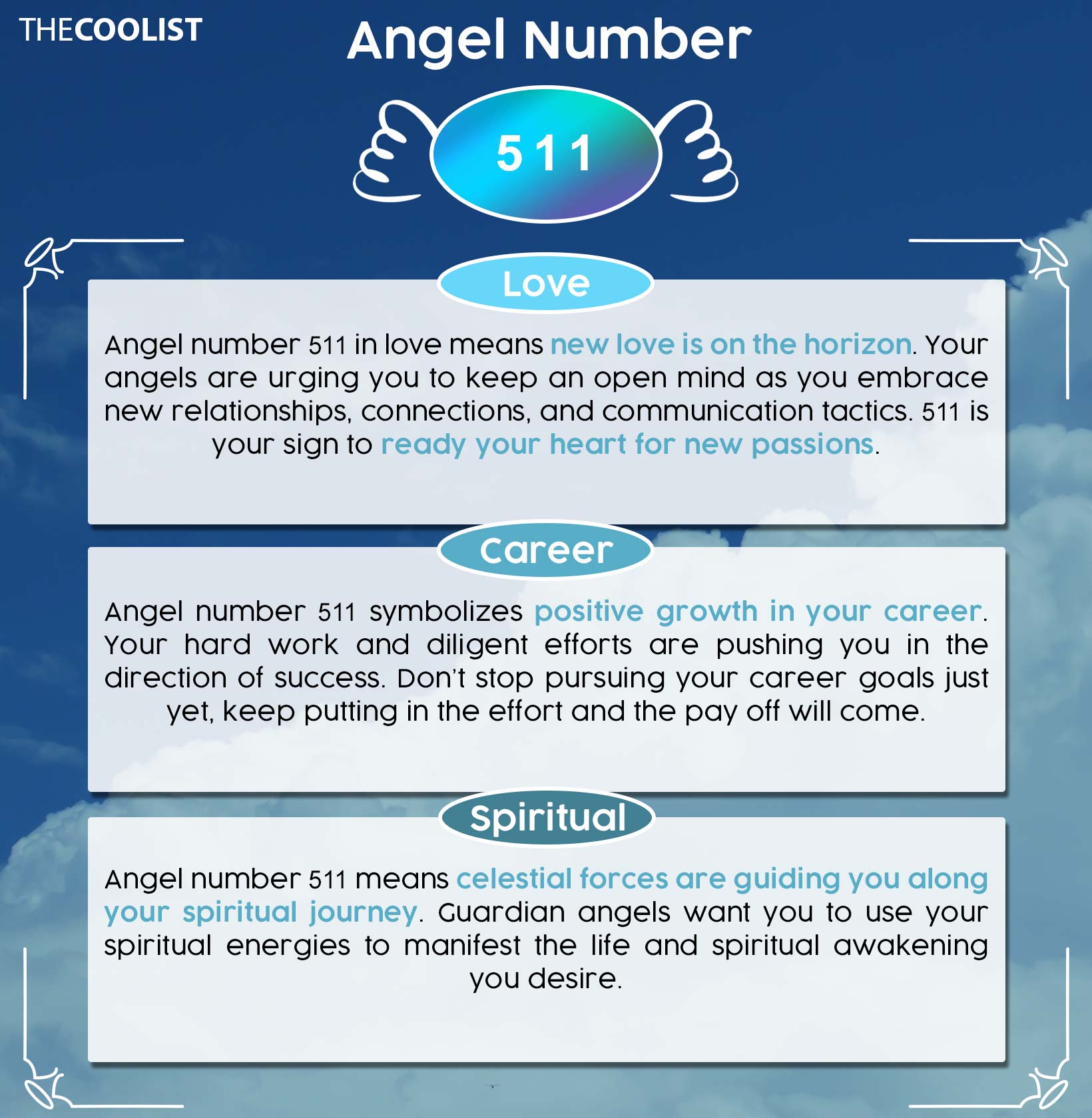 Chart for 511 angel number