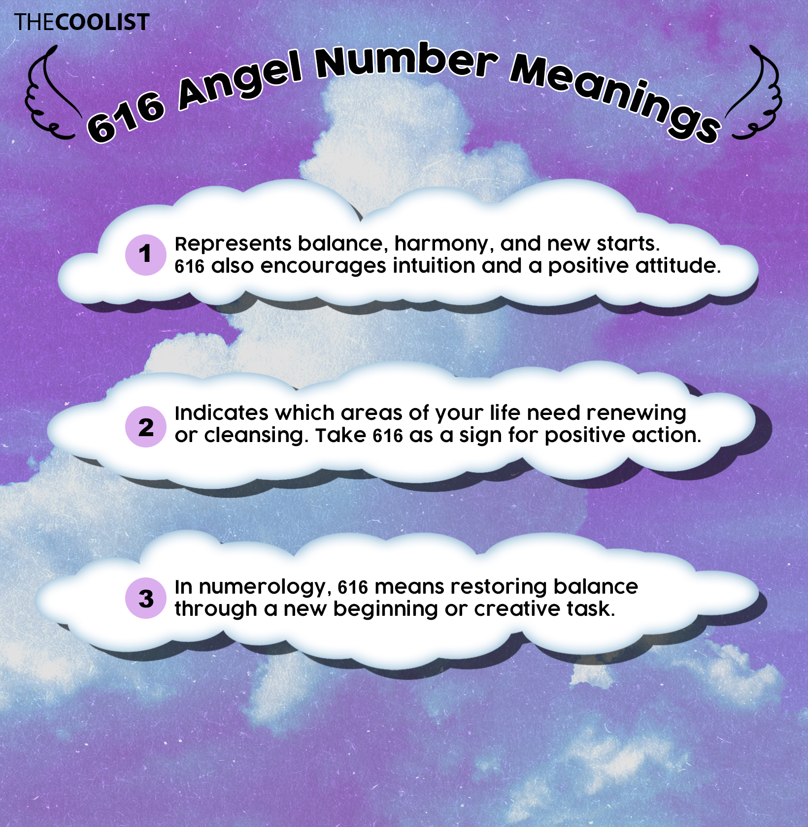 Infographic of angel number 616
