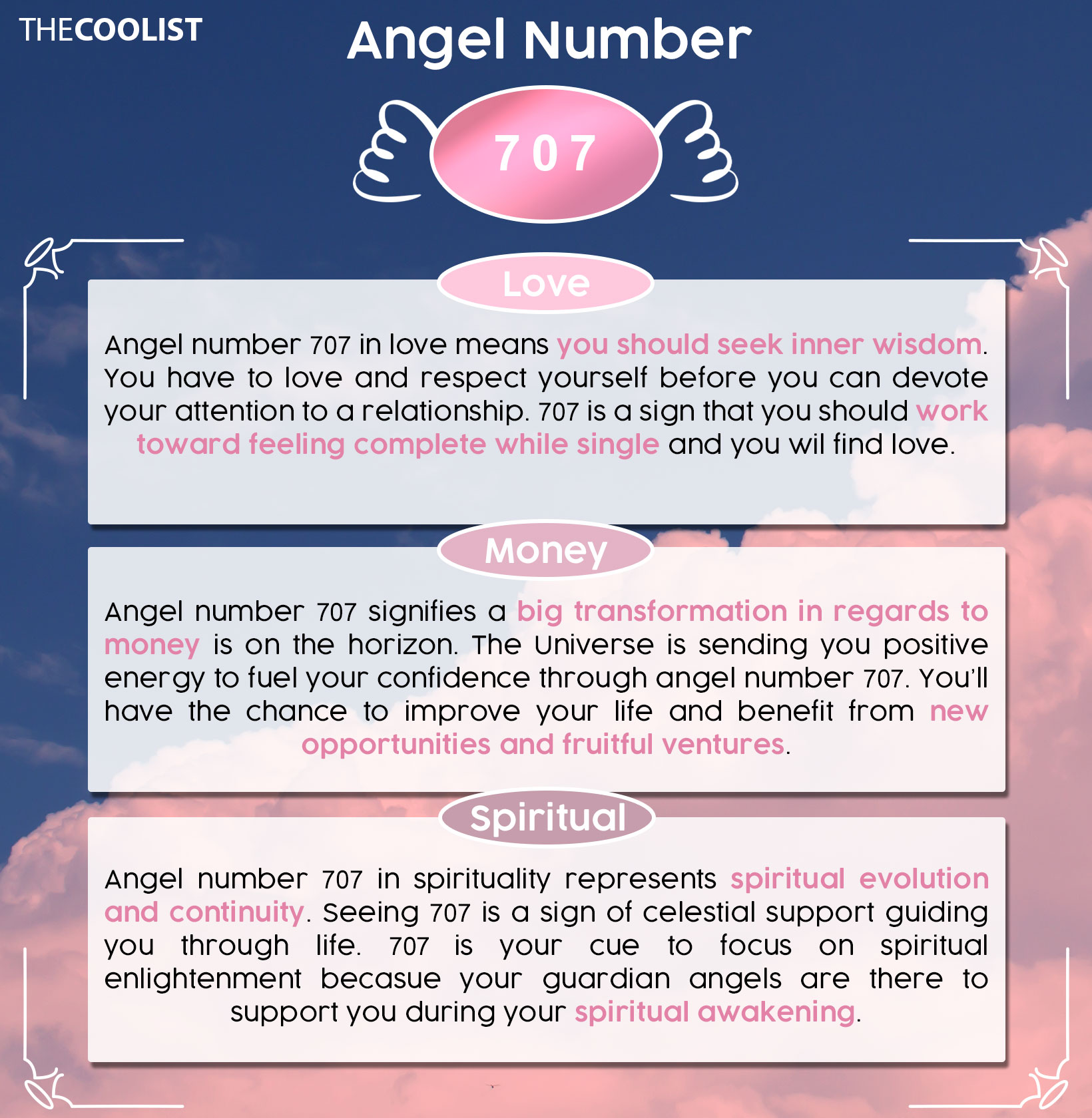 707 angel number chart