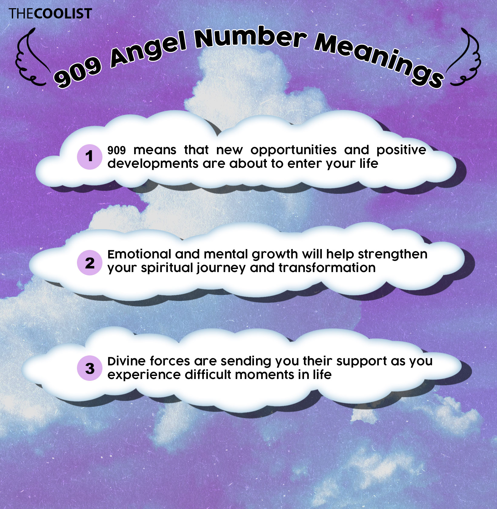 909 angel number infographic