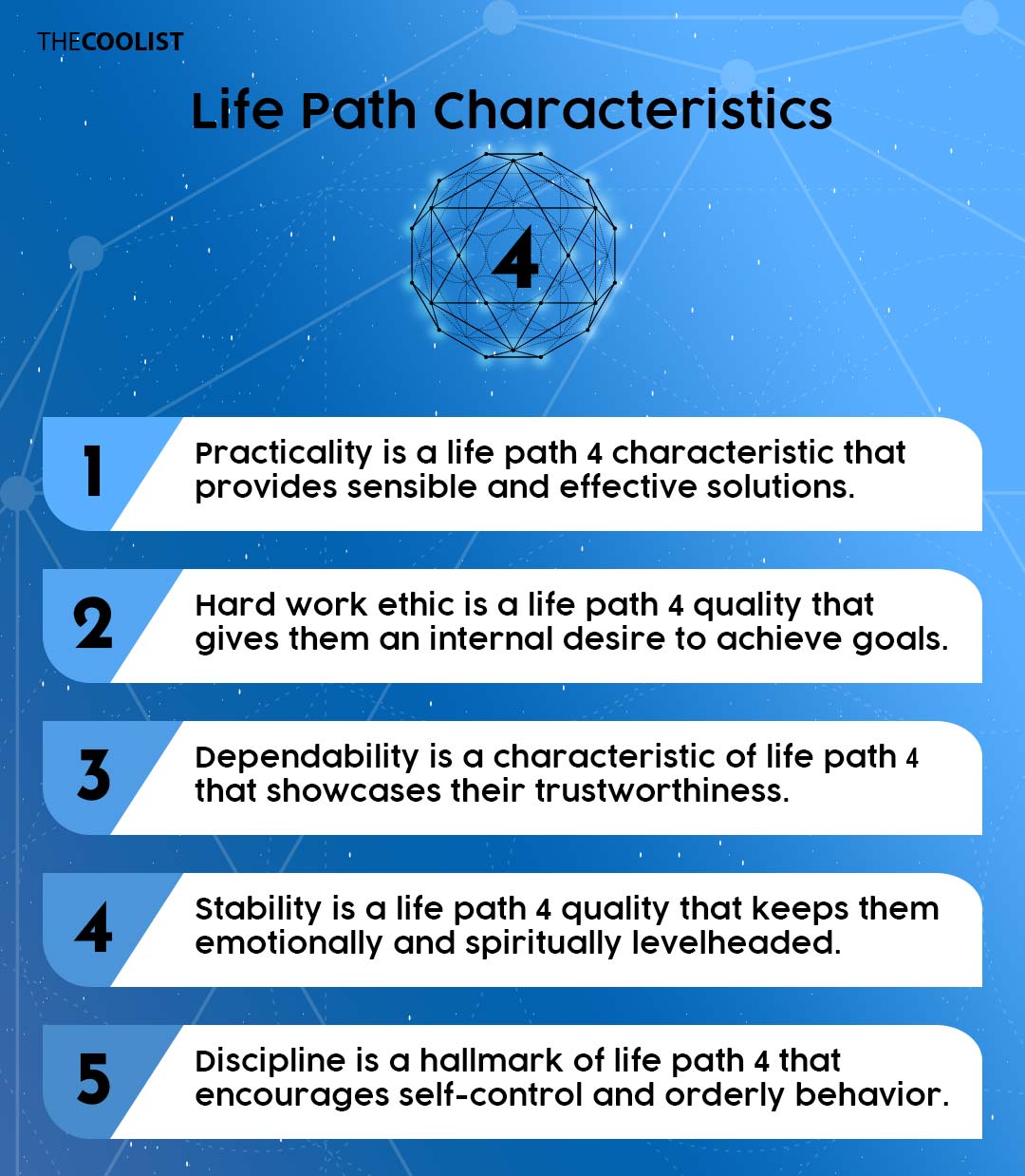 Infographic for the characteristics of life path 4
